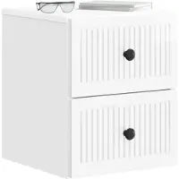 vidaXL Cabinet de chevet mural 2 pcs Blanc brillant 33 x 34,5 x 40 cm