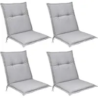 Beautissu Lot de 4 coussins pour fauteuils à dossier bas Base NL, 100 x 50 cm, gris