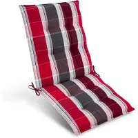 Beautissu Premium Fauteuil bas Sun-NL, 100 x 50 cm, rayures rouges et anthracite