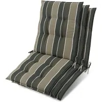 Beautissu Lot de 3 coussins Sun-NL pour dossier de chaise, 100 x 50 x 8 cm, rayures vertes