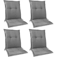 Beautissu , lot de 4 coussins d'assise haut de gamme pour chaises de jardin à dossier bas, 105 x 50 x 7 cm, gris clair