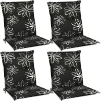 Beautissu Flores Fauteuil bas 4 places 100x50 cm noir avec fleurs