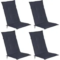 Beautissu Lot de 4 coussins de chaise de jardin Loft HL bleu foncé, 120 x 50 x 6 cm
