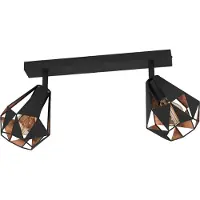 Eglo Lampe de plafond noire Carlton 7 2L - avec cuivre