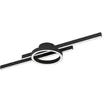 Eglo AMANDOLO Applique/plafonnier Lampe éclairage - L77,5 x l20 x H7,5 cm - noir - 23,5W incl. - IP20
