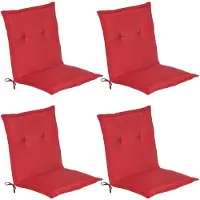Beautissu Coussin plat Loft NL, dimensions 100x50x6 cm, couleur rouge, lot de 4, pour l'extérieur