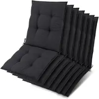 Beautissu Lot de 7 coussins Sun-NL pour dossier de chaise basse, 100 x 50 x 8 cm, anthracite