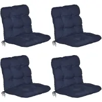 Beautissu Lot de 4 coussins pour fauteuils à dossier bas Flair NL, 100 x 50 x 8 cm, bleu foncé