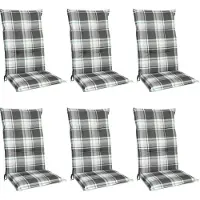 Beautissu Lot de 6 coussins pour dossier haut 120x50 cm Rembourrage vert menthe à carreaux