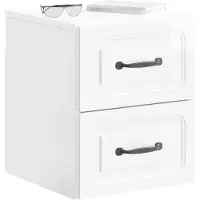 vidaXL Cabinet de chevet mural 2 pcs Blanc brillant 34,5 x 33 x 40 cm