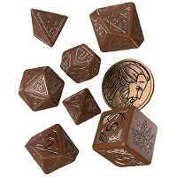 Q-workshop The Witcher Geralt Roachs Companion Dice Set 7 Marron Enfants