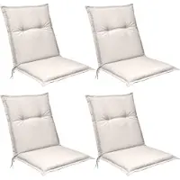 Beautissu Lot de 4 coussins pour dossier bas Base NL, 100 x 50 cm, naturel