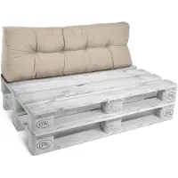 Beautissu Coussin de dossier Beautiss Coussin de palette Outdoor Eco Style, 120 x 40 cm, beige