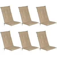 Beautissu Lot de 6 coussins de chaise de jardin Loft HL Nature, 120x50x6cm
