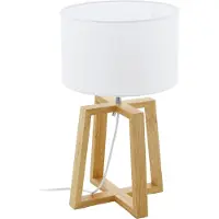 Eglo CHIETINO 1 lampe de table éclairage de table - H44 x Ø26 cm - naturel, chrome - 1X60W excl - IP20