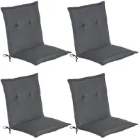 Beautissu Lot de 4 coussins pour chaise basse Loft NL, 100 x 50 x 6 cm, gris graphite