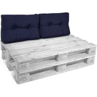 Beautissu 2X coussin dorsal coussin de palette Outdoor Eco Style, 60x40cm, bleu