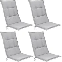 Beautissu Lot de 4 coussins d'assise pour fauteuils à dossier haut Base HL, 120 x 50 x 6 cm, gris clair