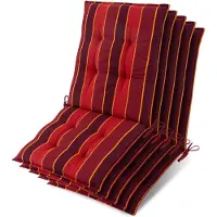 Beautissu Lot de 5 coussins Sun-NL Niederlehner, 105 x 50 x 8 cm, rayures rouges