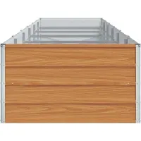 vidaXL Lit surélevé brun clair 480 x 80 x 45 cm Acier galvanisé