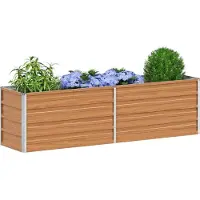 vidaXL Lit surélevé brun clair 160 x 40 x 45 cm Acier galvanisé
