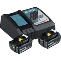 Makita Set d’énergie 18 V Li-Ion: 2x Batteries BL1850B 5,0Ah + Chargeur DC18RC ( 197570-9 )