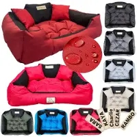 AIO Factory Grand lit pour chien Lit pour chat 75 x 65 rouge - Kingdog taille M