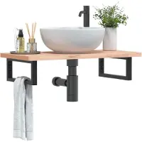 vidaXL Supports de lavabo 2 pcs. noir rectangulaire acier
