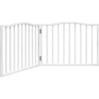 vidaXL Porte pour chien pliable en 2 parties, blanche, 160 cm, en bois de peuplier