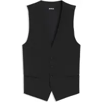 BOSS Gilet Slim en laine vierge à motif logo