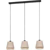 Eglo Lampe suspendue 3 lumières Tabley lin avec rotin