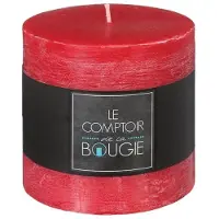 Atmosphera Bougie Ronde Rustique Rouge D 10 cm