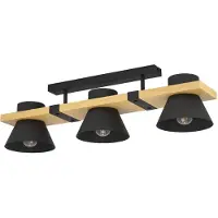 Eglo MACCLES Applique/plafonnier Lampe éclairage - L78 x l18 x H20,5 cm - noir, marron - IP20