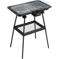 Alpina Barbecue électrique 2-en-1 2200 W - Barbecue électrique de table avec thermostat - Gril électrique avec fonction de maintien au chaud - Gril électrique de table avec grille réglable - 51 x 30