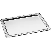 HorecaTraders Plat de service rectangulaire en acier inoxydable | 3 formats