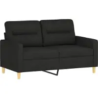 vidaXL Ensemble de canapés 2 pièces avec coussins Tissu noir