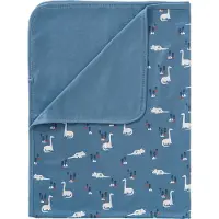 Fresk Dinosaur Cotton Blanket Bleu