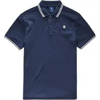 G-Star T-Shirt 'Dunda' bleu foncé / blanc