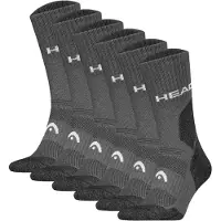 Head Chaussettes de sport gris foncé / gris chiné / blanc