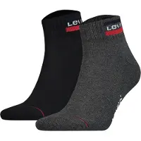 Levi's Socquettes - 2 Pack - Mid Cut - Noir/Gris - - 43/46 - Chaussettes