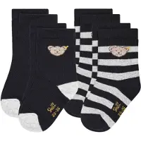 Steiff Collection Chaussettes beige / bleu nuit / gris chiné