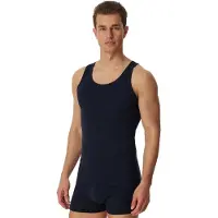 Schiesser Maillot de corps 'Essentials' bleu marine