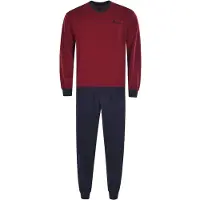 Hajo Pyjama long bleu marine / rouge / rouge vif