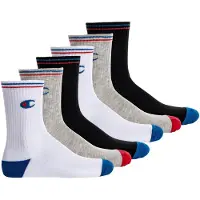 Champion Chaussettes bleu / gris / rouge sang / noir / blanc