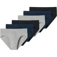 Schiesser Slip bleu foncé / gris chiné / noir