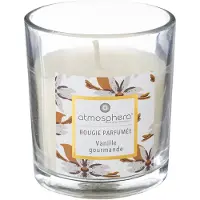 Atmosphera Bougie Parfumée Vanille gourmande Pot en verre 110 G