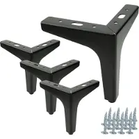 B&B lot de 4 pieds de meuble Anker Noir Mat 13 cm - Des pieds métalliques nobles pour de multiples applications dans un design moderne, classique et industriel.