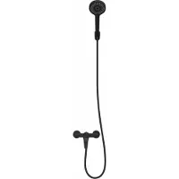 vidaXL Ensemble de pomme de douche noir G 1 / 2 pouce laiton