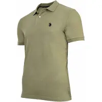 U.S. POLO ASSN. Polo pour homme U.S. POLO ASSN. - Piqué cardé, logo brodé, coton vert foncé M