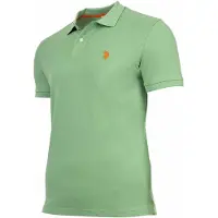 U.S. POLO ASSN. Polo pour homme U.S. POLO ASSN. - Piqué cardé, logo brodé, coton vert S